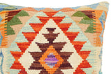 handmade Traditional Pillow Rust Blue Hand-Woven SQUARE 100% WOOL kilim throw pillow