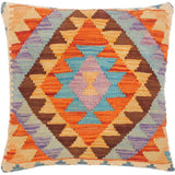 Geometric Turkish Bee Hand Woven Kilim Throw Pillow