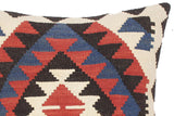 handmade Traditional Pillow Rust Blue Hand-Woven SQUARE 100% WOOL kilim throw pillow