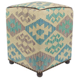 Southwestern Stapleto Handmade Kilim Upholstered Ottoman