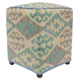 Boho Chic Mia Handmade Kilim Upholstered Ottoman