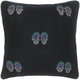 handmade  Pillow Green Blue Hand-Woven SQUARE VELVET EMBR pillow