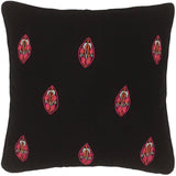 Boho Chic Flint Hand Embroidered Italian Velvet Pillow