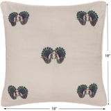 handmade  Pillow Ivory Blue Hand-Woven SQUARE VELVET EMBR pillow