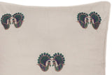 handmade  Pillow Ivory Blue Hand-Woven SQUARE VELVET EMBR pillow