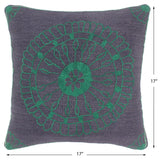 handmade  Pillow Blue Green Hand-Woven SQUARE 100% Wool Suzani Throw Pillow