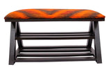 handmade Traditional Shoe Rack Rust Purple Hand-made RECTANGLE Vegetable dyed wool and wood  
