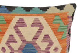 handmade Traditional Pillow Blue Beige Hand-Woven SQUARE 100% WOOL Hand woven turkish pillow2' x 2'
