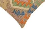 handmade Traditional Pillow Blue Orange Hand-Woven SQUARE 100% WOOL Hand woven turkish pillow2' x 2'