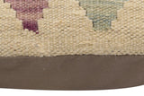 handmade Traditional Pillow Blue Rust Hand-Woven SQUARE 100% WOOL Hand woven turkish pillow2' x 2'