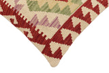 handmade Traditional Pillow Red Beige Hand-Woven SQUARE 100% WOOL Hand woven turkish pillow2' x 2'