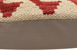 handmade Traditional Pillow Red Beige Hand-Woven SQUARE 100% WOOL Hand woven turkish pillow2' x 2'