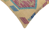 handmade Traditional Pillow Blue Gray Hand-Woven SQUARE 100% WOOL Hand woven turkish pillow2' x 2'
