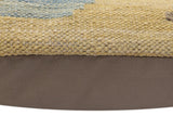 handmade Traditional Pillow Blue Gray Hand-Woven SQUARE 100% WOOL Hand woven turkish pillow2' x 2'