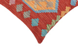 handmade Traditional Pillow Red Blue Hand-Woven SQUARE 100% WOOL Hand woven turkish pillow2' x 2'