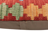 handmade Traditional Pillow Red Blue Hand-Woven SQUARE 100% WOOL Hand woven turkish pillow2' x 2'