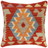 Rustic Schultz Turkish Hand-Woven Kilim Pillow