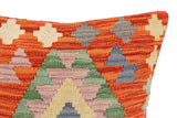 handmade Traditional Pillow Rust Blue Hand-Woven SQUARE 100% WOOL Hand woven turkish pillow2' x 2'