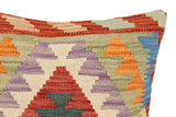 handmade Traditional Pillow Rust Blue Hand-Woven SQUARE 100% WOOL Hand woven turkish pillow2' x 2'