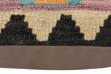 handmade Traditional Pillow Blue Beige Hand-Woven SQUARE 100% WOOL Hand woven turkish pillow2' x 2'