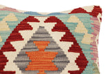 handmade Traditional Pillow Red Blue Hand-Woven SQUARE 100% WOOL Hand woven turkish pillow2' x 2'