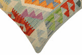 handmade Traditional Pillow Blue Rust Hand-Woven SQUARE 100% WOOL Hand woven turkish pillow2' x 2'
