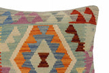 handmade Traditional Pillow Blue Rust Hand-Woven SQUARE 100% WOOL Hand woven turkish pillow2' x 2'