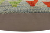 handmade Traditional Pillow Blue Rust Hand-Woven SQUARE 100% WOOL Hand woven turkish pillow2' x 2'