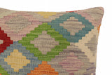 handmade Traditional Pillow Blue Red Hand-Woven SQUARE 100% WOOL Hand woven turkish pillow2' x 2'