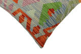 handmade Traditional Pillow Blue Rust Hand-Woven SQUARE 100% WOOL Hand woven turkish pillow2' x 2'