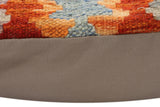 handmade Traditional Pillow Rust Blue Hand-Woven SQUARE 100% WOOL Hand woven turkish pillow2' x 2'