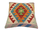 handmade Traditional Pillow Red Blue Hand-Woven SQUARE 100% WOOL Hand woven turkish pillow2' x 2'
