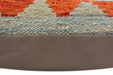 handmade Traditional Pillow Blue Rust Hand-Woven SQUARE 100% WOOL Hand woven turkish pillow2' x 2'