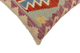 handmade Traditional Pillow Rust Blue Hand-Woven SQUARE 100% WOOL Hand woven turkish pillow2' x 2'