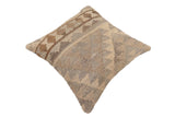 handmade Traditional Pillow Beige Gray Hand-Woven SQUARE 100% WOOL Hand woven turkish pillow2' x 2'