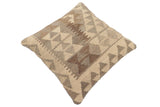 handmade Traditional Pillow Beige Gray Hand-Woven SQUARE 100% WOOL Hand woven turkish pillow2' x 2'