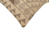 handmade Traditional Pillow Beige Gray Hand-Woven SQUARE 100% WOOL Hand woven turkish pillow2' x 2'