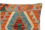handmade Traditional Pillow Rust Blue Hand-Woven SQUARE 100% WOOL Hand woven turkish pillow2' x 2'