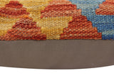 handmade Traditional Pillow Rust Blue Hand-Woven SQUARE 100% WOOL Hand woven turkish pillow2' x 2'