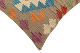 handmade Traditional Pillow Blue Rust Hand-Woven SQUARE 100% WOOL Hand woven turkish pillow2' x 2'
