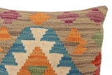 handmade Traditional Pillow Blue Rust Hand-Woven SQUARE 100% WOOL Hand woven turkish pillow2' x 2'