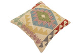 handmade Traditional Pillow Beige Red Hand-Woven SQUARE 100% WOOL Hand woven turkish pillow2' x 2'