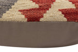 handmade Traditional Pillow Beige Red Hand-Woven SQUARE 100% WOOL Hand woven turkish pillow2' x 2'