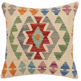 Rustic Steele Turkish Hand-Woven Kilim Pillow