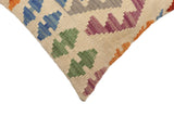 handmade Traditional Pillow Beige Blue Hand-Woven SQUARE 100% WOOL Hand woven turkish pillow2' x 2'