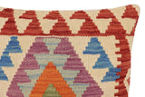 handmade Traditional Pillow Beige Red Hand-Woven SQUARE 100% WOOL Hand woven turkish pillow2' x 2'