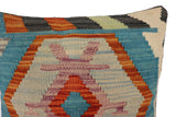 handmade Traditional Pillow Rust Blue Hand-Woven SQUARE 100% WOOL Hand woven turkish pillow2' x 2'