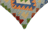handmade Traditional Pillow Blue Rust Hand-Woven SQUARE 100% WOOL Hand woven turkish pillow2' x 2'