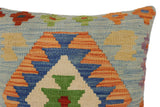handmade Traditional Pillow Blue Rust Hand-Woven SQUARE 100% WOOL Hand woven turkish pillow2' x 2'