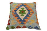 handmade Traditional Pillow Blue Rust Hand-Woven SQUARE 100% WOOL Hand woven turkish pillow2' x 2'